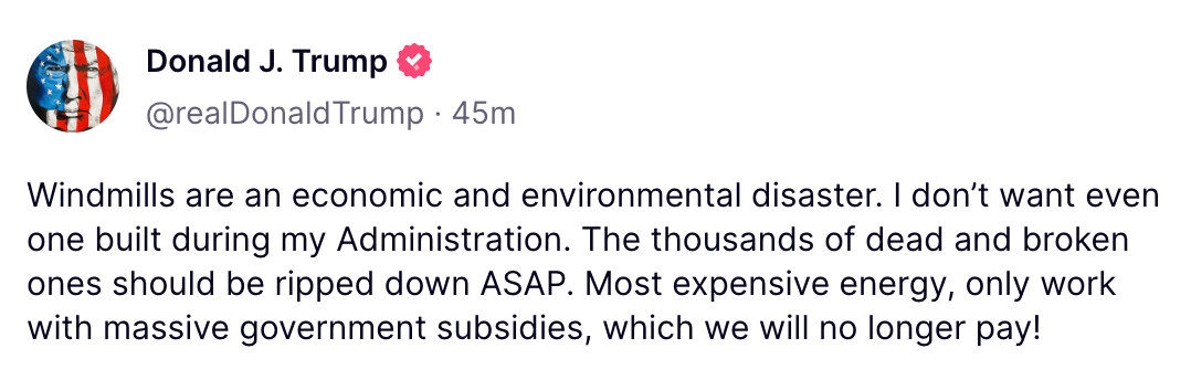 Oh Donald, Windmills are good